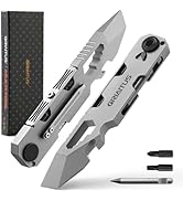 EDC Pry Bar Multitool 10 in 1 with Bi-Directional Ratchet Screwdriver &amp; Everlasting Pen, Wrenches...