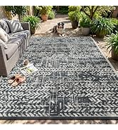 MontVoo Outdoor Rug Waterproof-Patio Rug Mat 5x8 Outdoor RV Camping Picnic Beach Mat Plastic Stra...