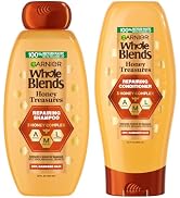 Garnier Whole Blends Honey Treasures Repairing Shampoo and Conditioner Set for Dry, Damaged Hair,...