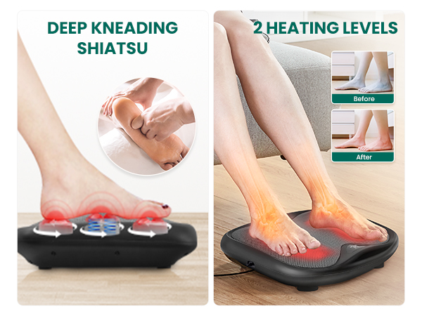 foot massager with heat deep kneading and shiatsu for plantar fasciitis,ergonomic design
