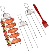 PEOUWNES Skewers for Kabobs, 3PCS 14 Inch 3-Prong Metal Skewers for Grilling, Stainless Steel Ske...