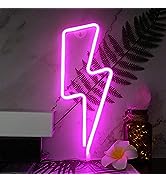 Lightning Bolt Neon Sign Lights, LED Neon Light Wall Light Night Lights, Battery or USB Powered N...