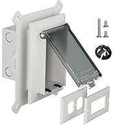 Recessed Outlet Box, DBVS1C-1 Low Profile Electrical Outlet Boxes, Wall Plate Kit for New Vinyl S...