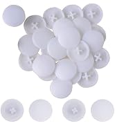 100 Pcs 17mm White Easy to Install Screw Cap Covers Assortment Kit, Self-Tapping Caps Hole Covers...