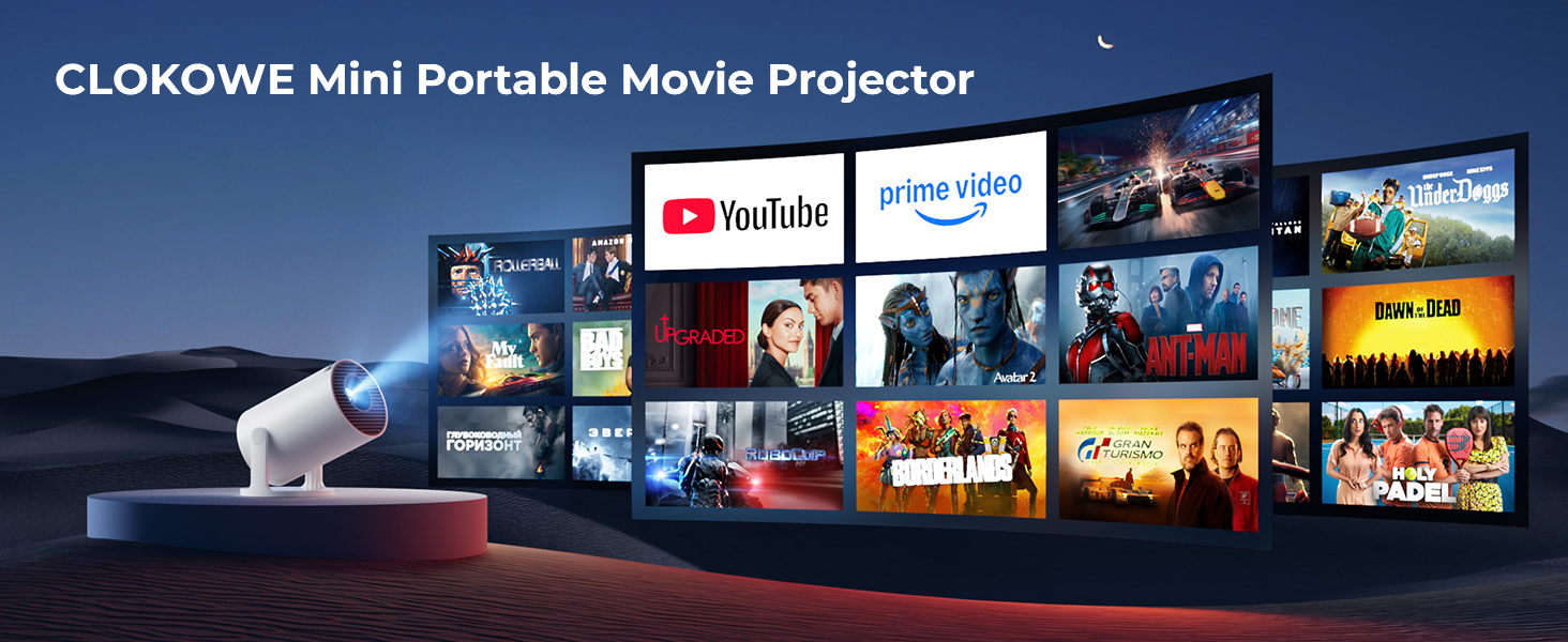 CLOKOWE mini portble movie projector