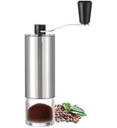 LHS Manual Coffee Grinder with Ceramic Conical Burr Stainless Steel Hand Crank Mill for Drip Coff...