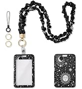WEESMILE Scrunchie Lanyard with ID Badge Holder, Soft Neck Lanyard for Keys Badge