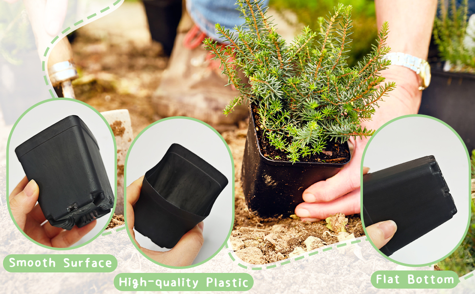4.Square Plastic Plant Pot