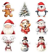 240Pcs Small Christmas Stickers, Vintage Christmas Decals with Santa Snowmen, Cute Xmas Self-Adhe...