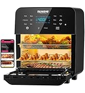 Nuwave Brio 15.5Qt Air Fryer Rotisserie Oven, X-Large Family Size, Powerful 1800W, 4 Rack Positio...