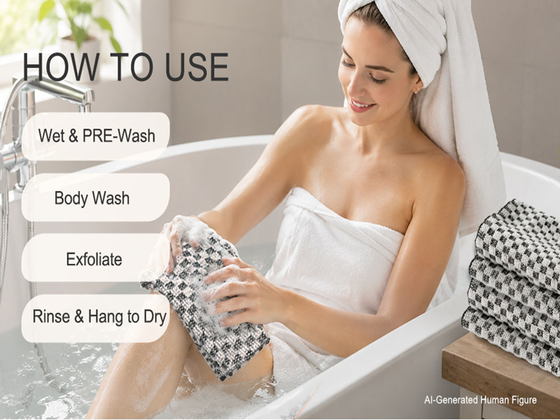 exfoliating showering towel could be used daily