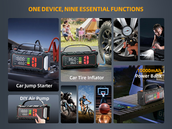 car jumper starter portable with air compressor