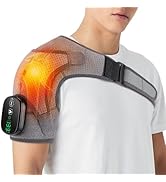 Cordless Shoulder Heating Pad with Massager for Pain, Frozen Shoulder, Heated Shoulder Wrap Heati...