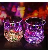 2 Packs Flash Light Up Cups Liquid Activated Multicolor LED Glasses Fun Light Up Drinking Shot Gl...