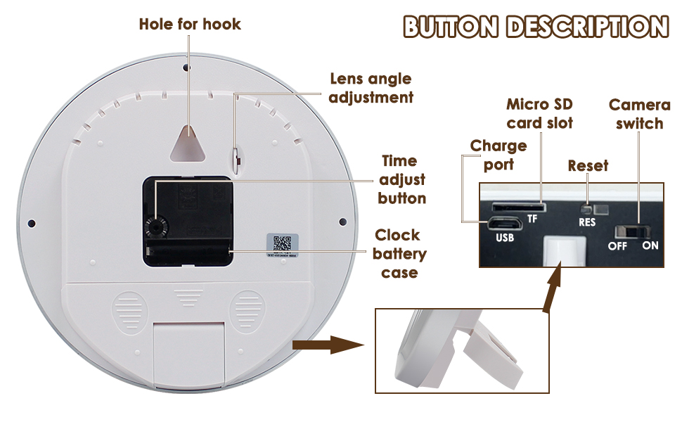 wireless clock camera WH47 3