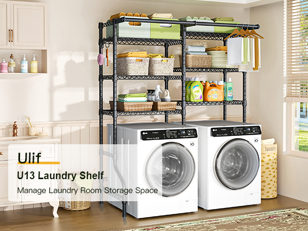 over washer dryer storage rack