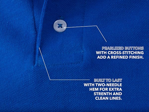 Built to last with two-needle hem for extra strength and clean lines. 