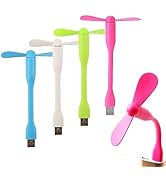 Soseelnee Mini USB Fan, Portable Pocket Fan USB-A Powered Little Cooler, Quiet Operation, for Hom...