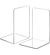 Acrylic Bookends 2 Pieces, VFINE Clear Bookends for Shelves Decor Heavy Duty Book Ends and Deskto...