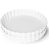 ONTUBE Pie Pans- 11 Inches Ceramic Quiche Pans, Round Pie Tins for Baking ,Oven Safe, Set of 2 (W...