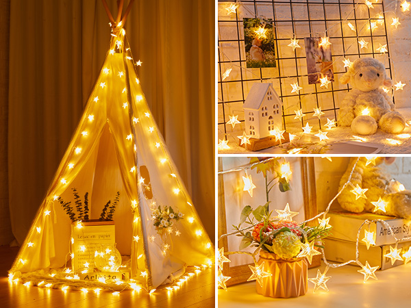 33 ft 100 LED Star Fairy String Lights