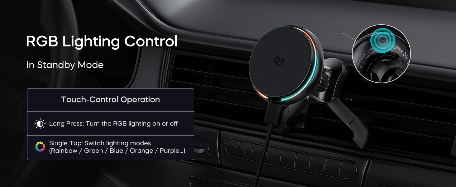 25W Car Wireless Charger, Magnetic Car Phone Holder