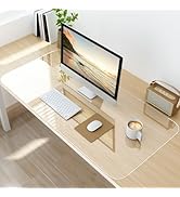 NATRKE Clear Desk Mat Pad, 35.4"x15.7" Large Transparent Computer Desk Mat Plastic Desktop Protec...