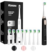 keosaa Electric Toothbrush with 8 Brush Heads(817 Black)