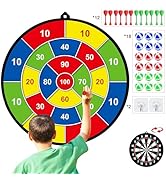Dart Board for Kids, Darts Set Double-Sided Dart Board with Sticky Balls and Darts, Indoor Outdoo...