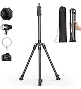JUBOR Photography Light Stand, 17.7–76.8" Adjustable Aluminum Alloy Tripod Light Stand with 1/4" ...