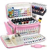 SFYBYHEART Quilted Acrylic Paint Organizer Bag with 13" Brush Holder Case, Art Supply Storage Bag...