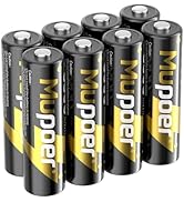 Mupoer Rechargeable AA Batteries 8 Count,Lithium Batteries AA 1.5V 3600mWh,Double A Rechargeable ...