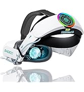 SAQICO Head Strap with 10000mAh Battery for Oculus Quest 2, Cool RGB Light Fast Charging Adjustab...