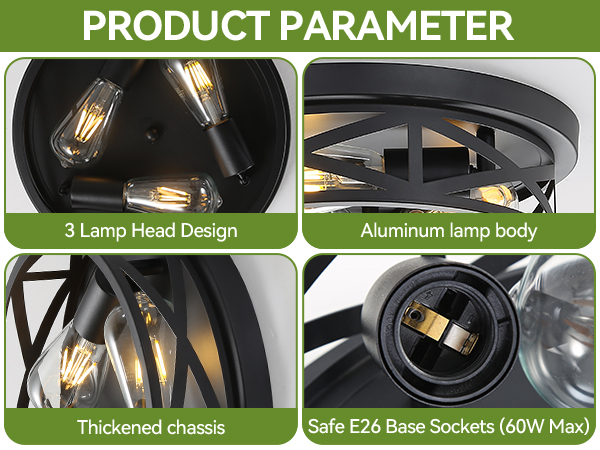 Black Flush Mount Ceiling Light Fixtures