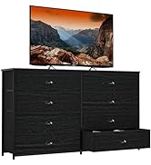 Furnulem Wide Dresser with 8 Fabric Drawers, TV Entertainment Center with Storage for 55'' TV, La...