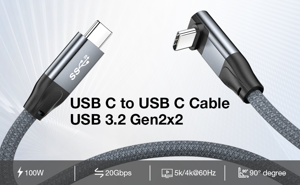 usb c to usb c cable right angle 100W fast charging
