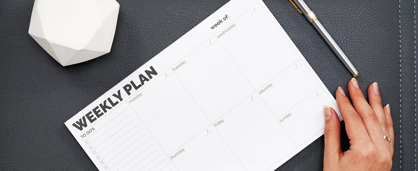 weekly planner pad, weekly planner notepad, weekly planner desk pad