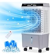 Uthfy 1800 CFM Swamp Cooler Air Conditioner, 3-IN-1 Portable Evaporative Air Cooler with 5.3 Gal ...