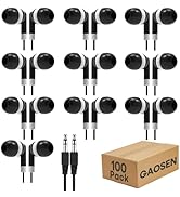 Gaosen Bulk Earbuds Headphones 100 Pack for Kids School Classroom,Black Dot in-Ear Earphones,Stud...