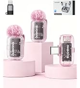 Wireless Mini Lavalier Microphones for iPhone iPad Android with Charging Case, USB C Lapel Mic wi...