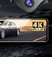 JOMISE T860+ Mirror Dash Cam 4K Front and 2.5K Rear, Detached Front Camera for 10-Minute Install,...