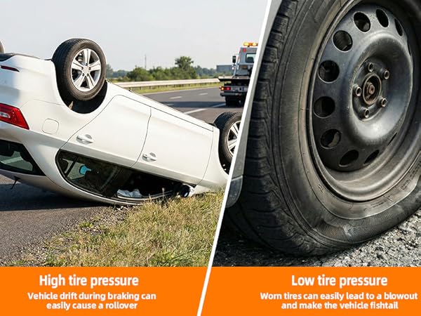 Teffim Tire Inflator Portable Air Compressor, Air Pump for Car Tires with LED Light