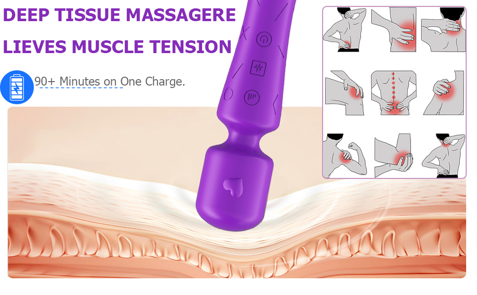 Amoreaux Handheld Massager for Back Muscle Relief– Waterproof
