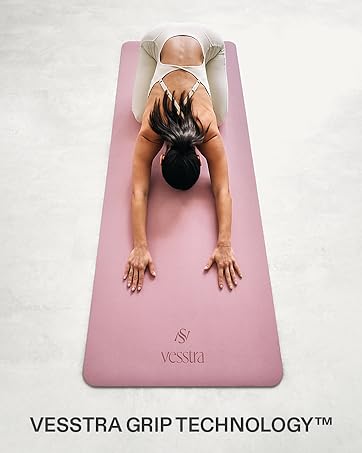 Non slip yoga mat for women with grip, home yoga workout for flexibility, balance and strength