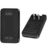 45W Flat USB C Wall Charger,2-Ports PPS GaN Android Phone Charger Block,Super Fast Charging for S...