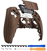eXtremeRate Wood Grain Soft Touch Touchpad Front Housing Shell Compatible with ps5 Controller BDM...