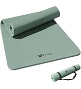 KEEP Yoga Mat, 32" Extra Wide Exercise Mat with Strap for Men and Women, 7mm Thick Double-Sided N...