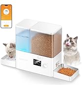 Rojeco 36Cups/8.5L WiFi Automatic Cat Feeder and Gravity Water Dispenser,Stainless Steel Bowls 2-...
