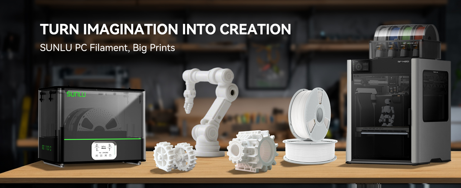 sunlu 3d printer filament PC 1.75mm filament 3d printing engineering filament 1kg natural white(6)