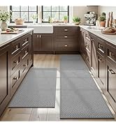 MontVoo Absorbent Kitchen Rug Sets Washable,Rubber Backing Runner Rugs Sets for Kitchen Floor Non...